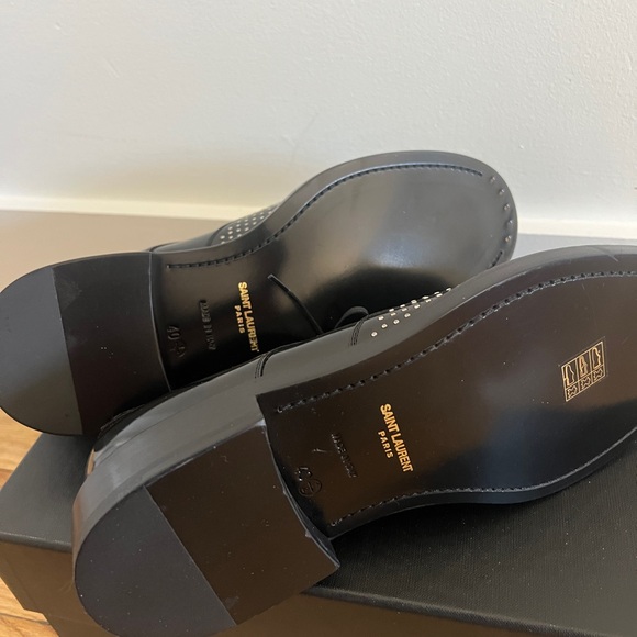 Men's Black Studded Dress Shoes - Picture 7 of 10